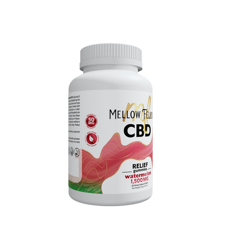 Relief CBD Gummies - 1500mg - Watermelon - Mellow Fellow