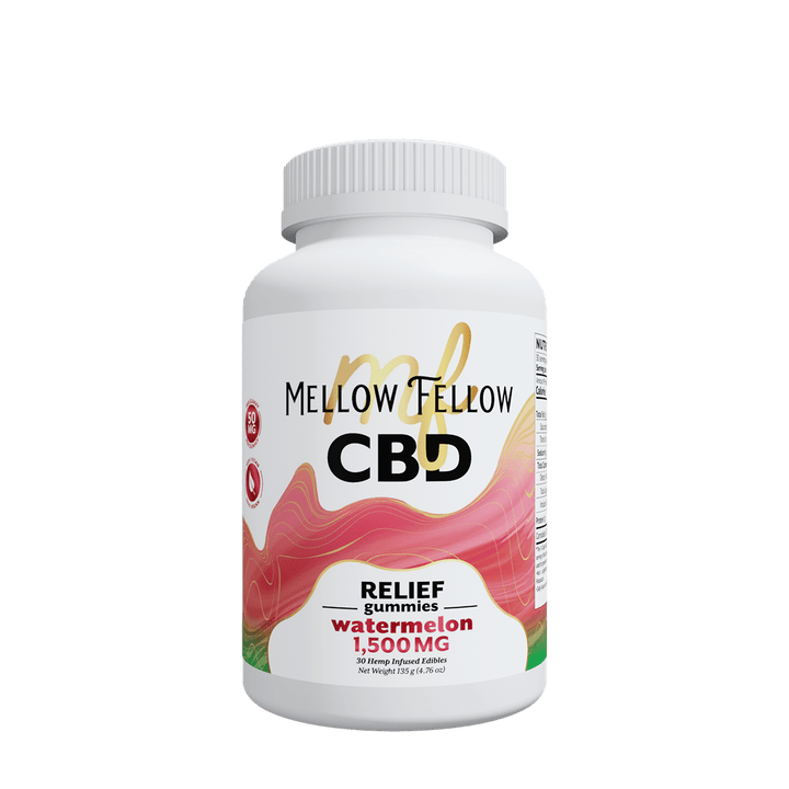 Relief CBD Gummies - 1500mg - Watermelon - Mellow Fellow