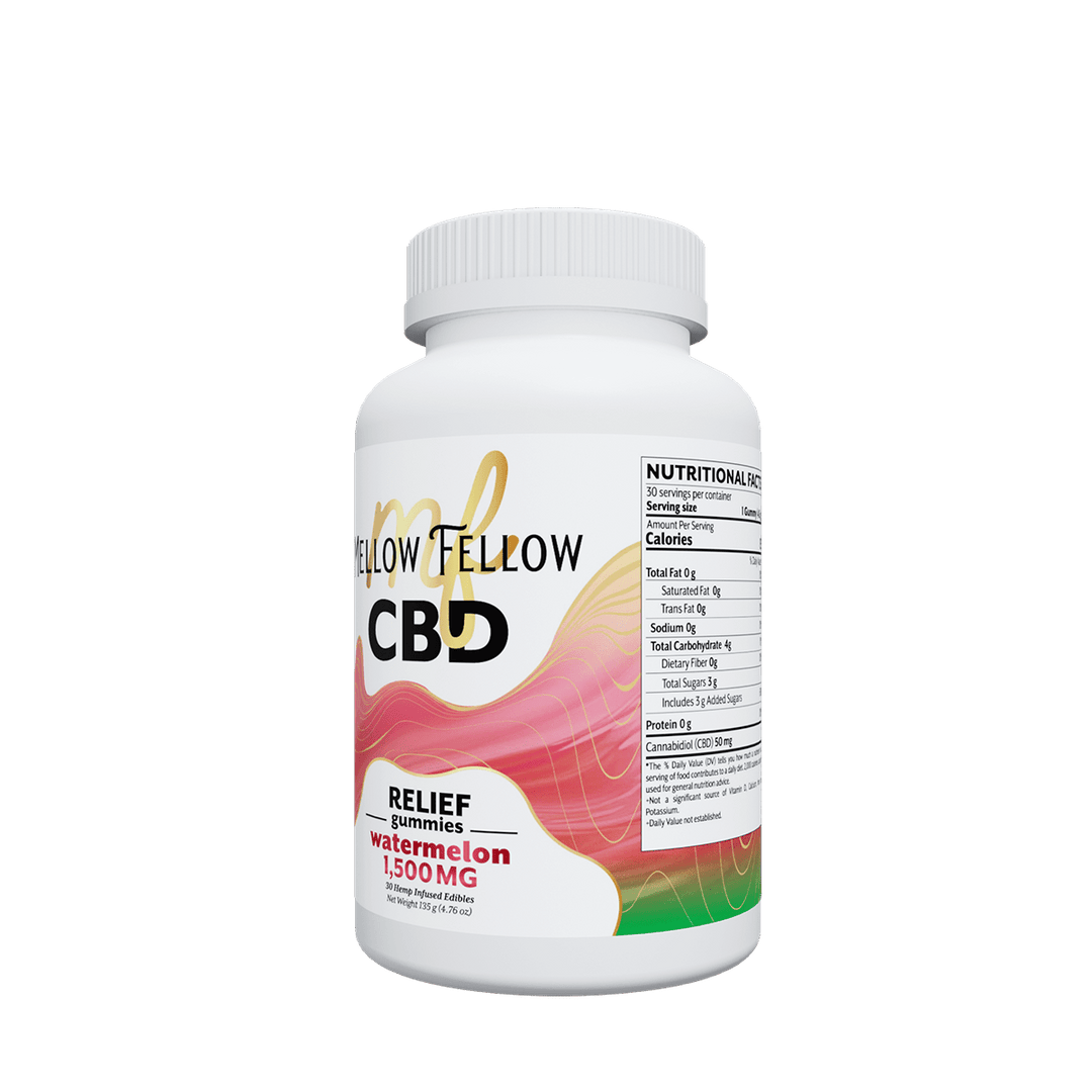Relief CBD Gummies - 1500mg - Watermelon - Mellow Fellow