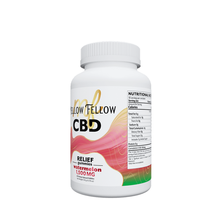 Relief CBD Gummies - 1500mg - Watermelon - Mellow Fellow