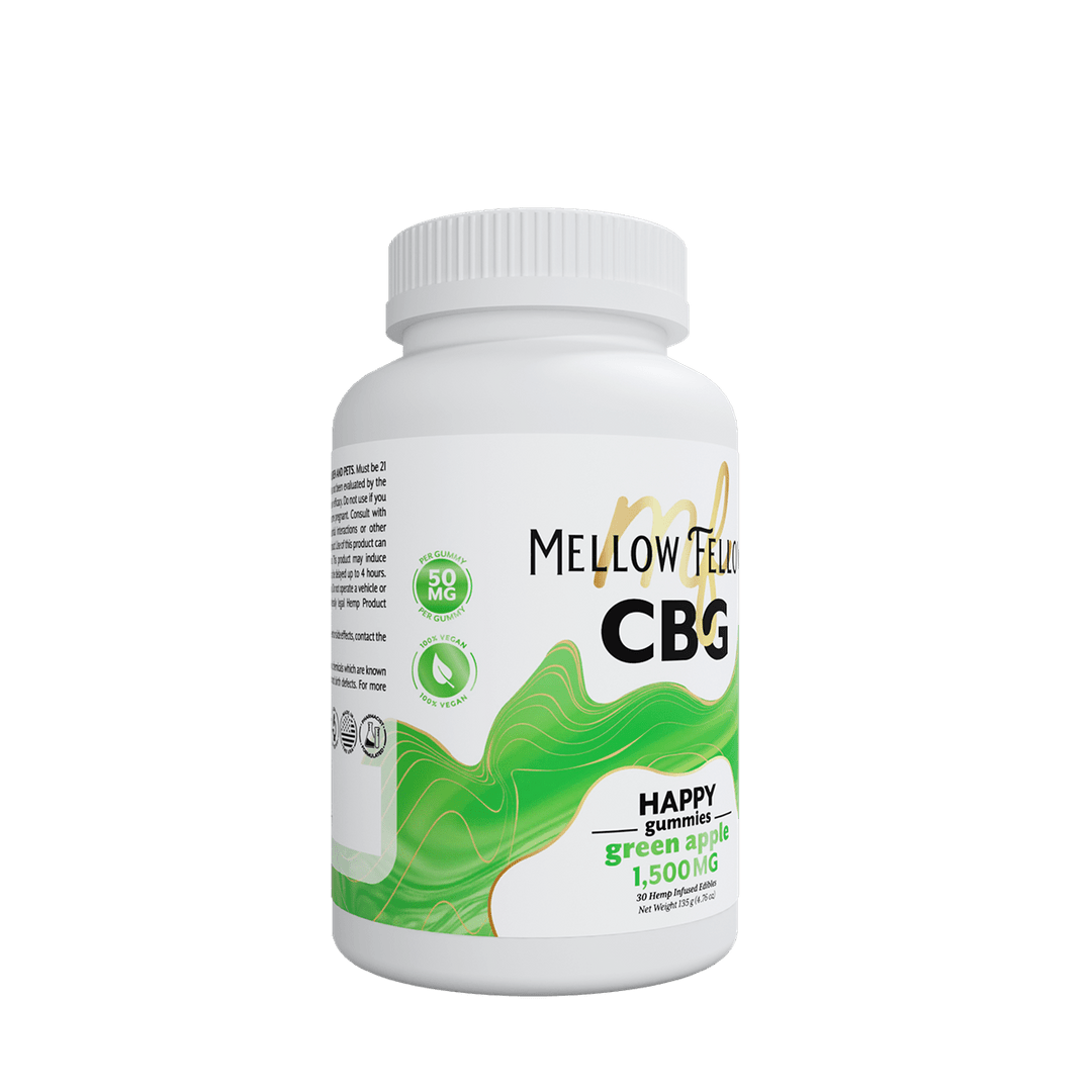 Happy CBG Gummies - 1500mg - Green Apple - Mellow Fellow