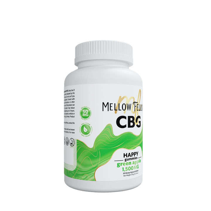 Happy CBG Gummies - 1500mg - Green Apple - Mellow Fellow