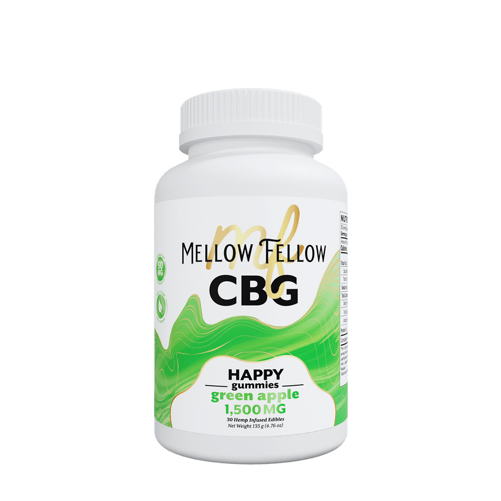 Happy CBG Gummies - 1500mg - Green Apple - Mellow Fellow