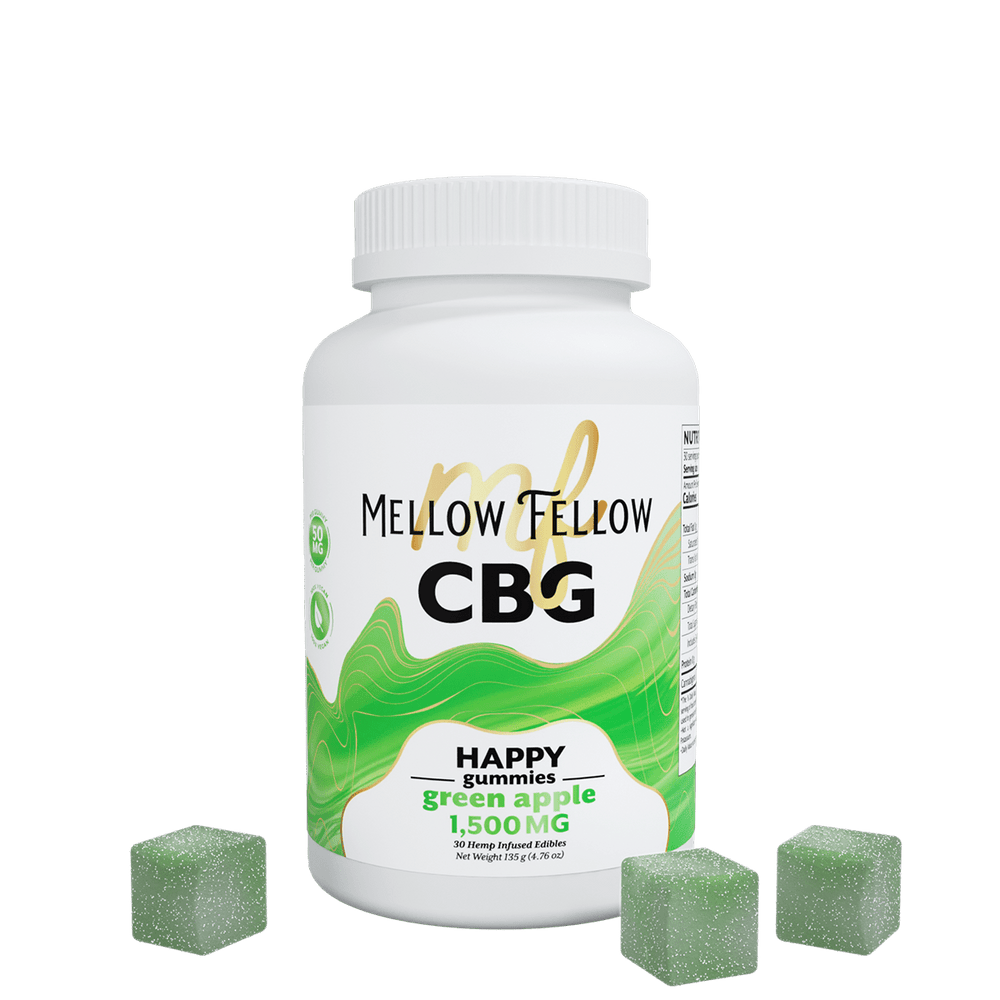 Happy CBG Gummies - 1500mg - Green Apple - Mellow Fellow