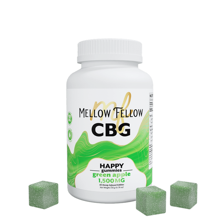 Happy CBG Gummies - 1500mg - Green Apple - Mellow Fellow