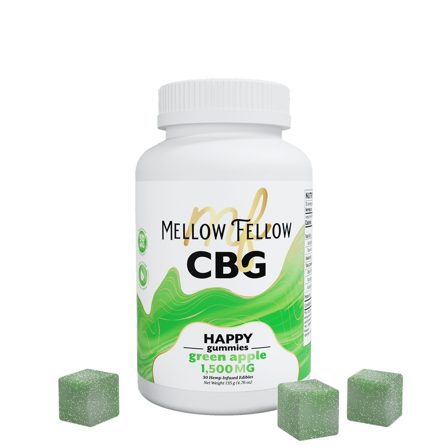 Happy CBG Gummies - 1500mg - Green Apple - Mellow Fellow