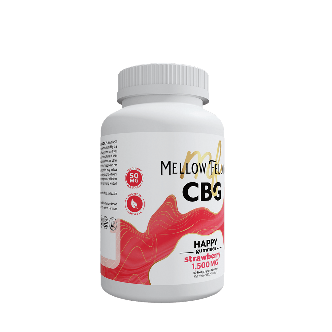 Happy CBG Gummies - 1500mg - Strawberry - Mellow Fellow