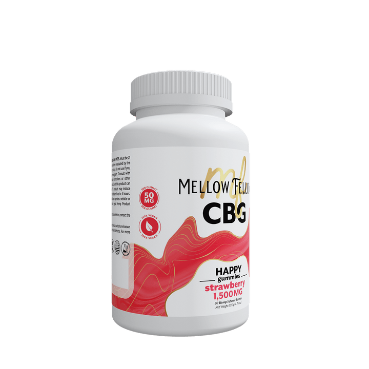 Happy CBG Gummies - 1500mg - Strawberry - Mellow Fellow