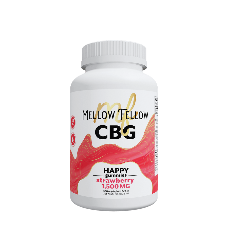 Happy CBG Gummies - 1500mg - Strawberry - Mellow Fellow