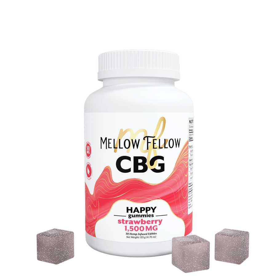 Happy CBG Gummies - 1500mg - Strawberry - Mellow Fellow