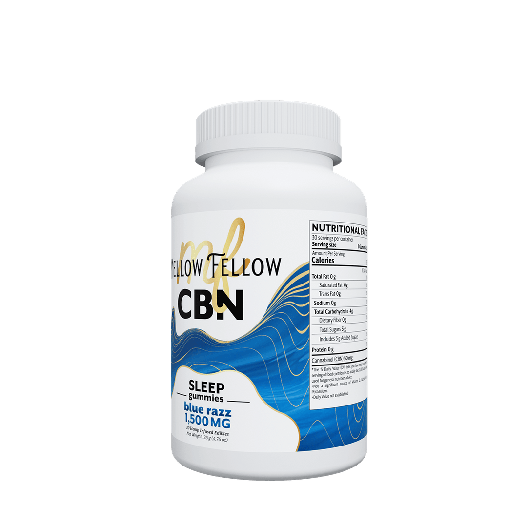 Sleep CBN Gummies - 1500mg - Blue Razz - Mellow Fellow