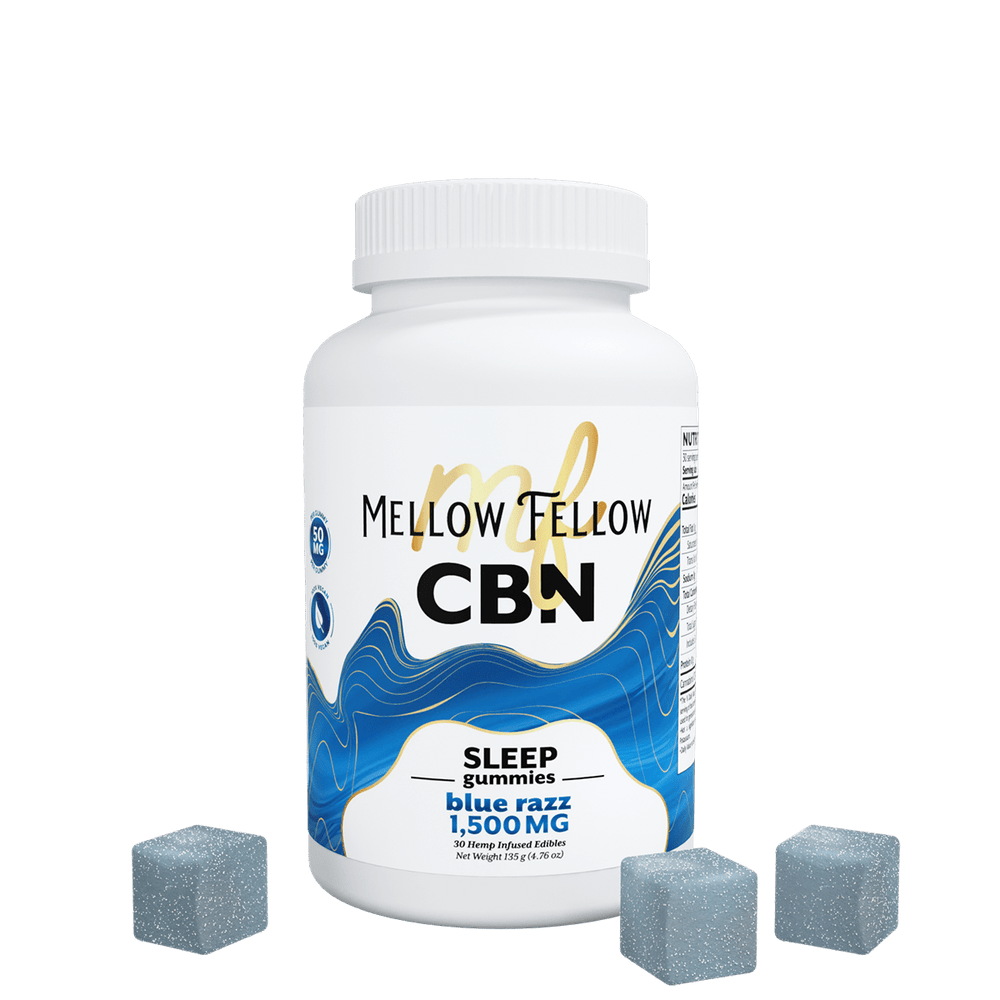 Sleep CBN Gummies - 1500mg - Blue Razz - Mellow Fellow