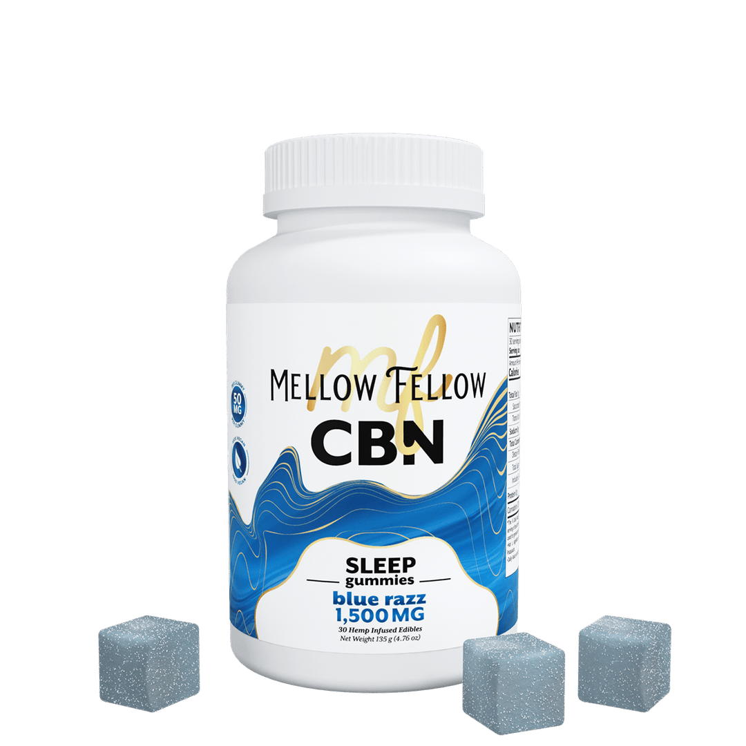 Sleep CBN Gummies - 1500mg - Blue Razz - Mellow Fellow