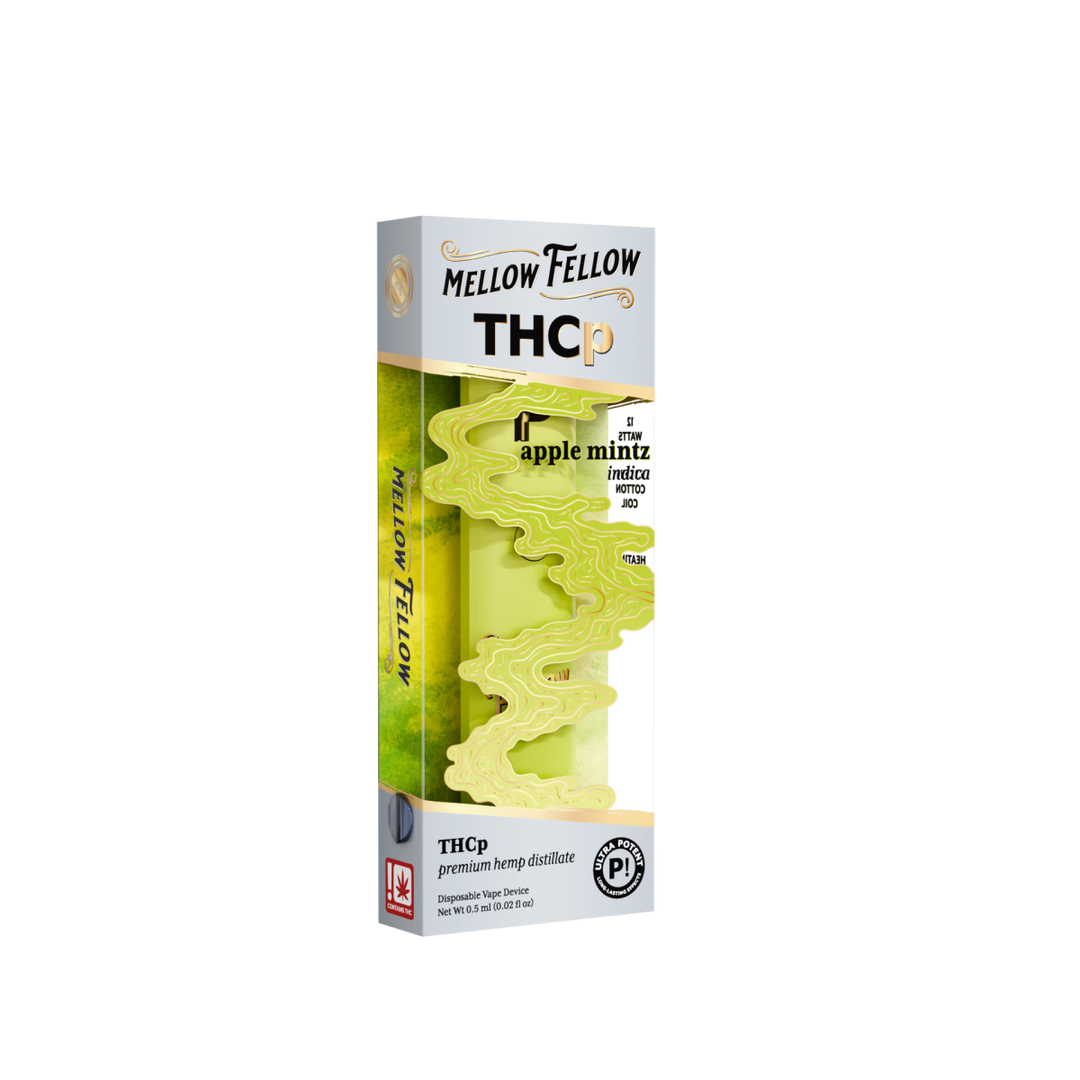 THCp 0.5g Disposable Vape - Apple Mintz (Indica) - Mellow Fellow