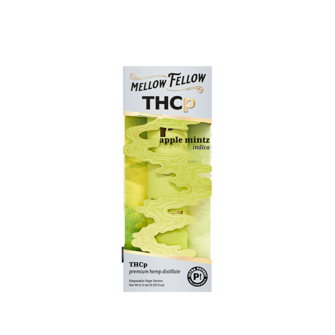 THCp 0.5g Disposable Vape - Apple Mintz (Indica) - Mellow Fellow