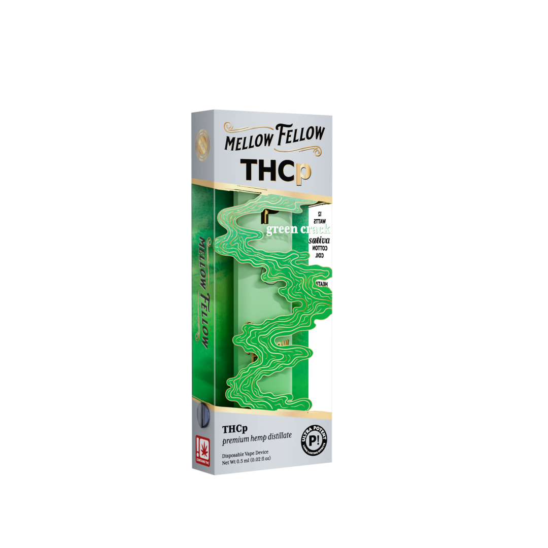 THCp 0.5g Disposable Vape - Green Crack (Sativa) - Mellow Fellow