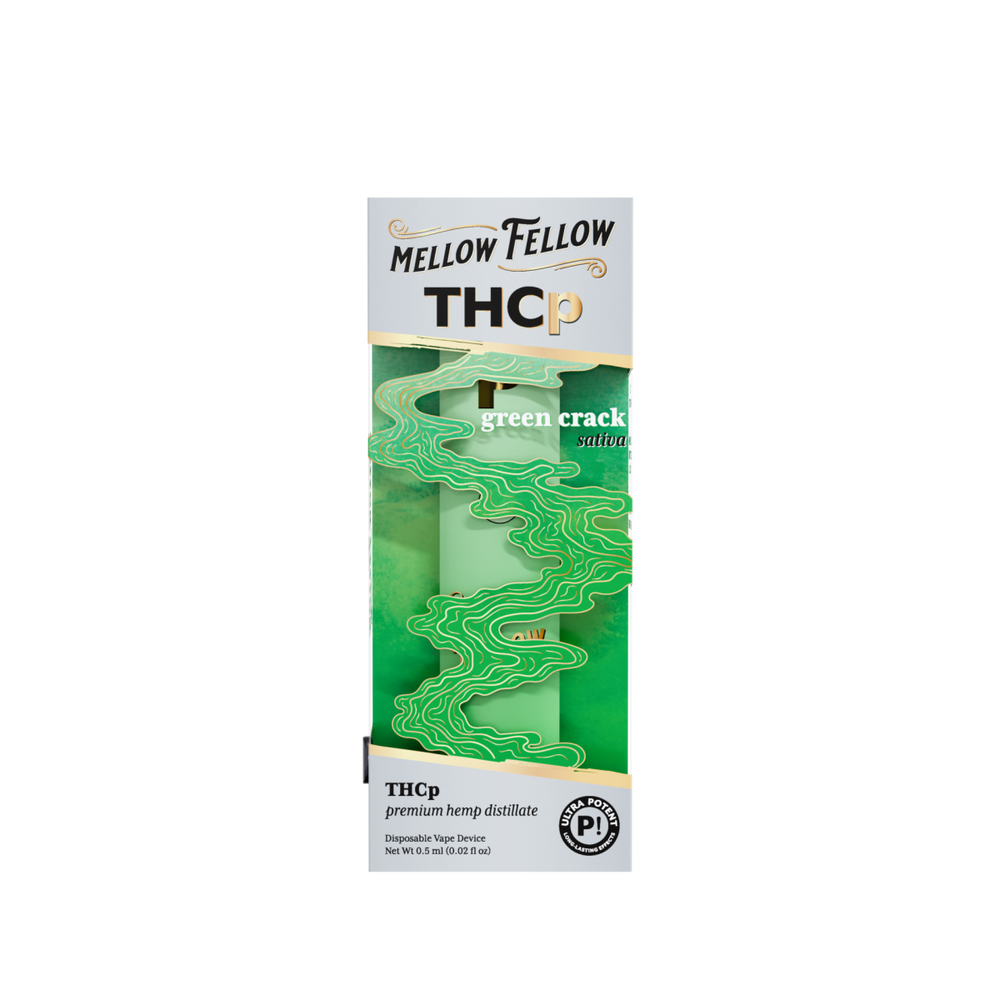 THCp 0.5g Disposable Vape - Green Crack (Sativa) - Mellow Fellow