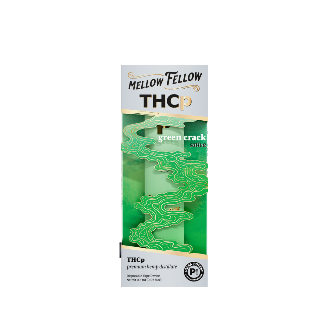 THCp 0.5g Disposable Vape - Green Crack (Sativa) - Mellow Fellow