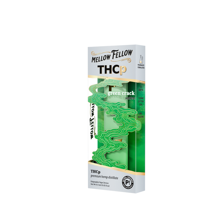 THCp 0.5g Disposable Vape - Green Crack (Sativa) - Mellow Fellow