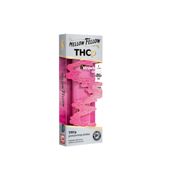 THCp 0.5g Disposable Vape - Strawberry Cough (Sativa) - Mellow Fellow