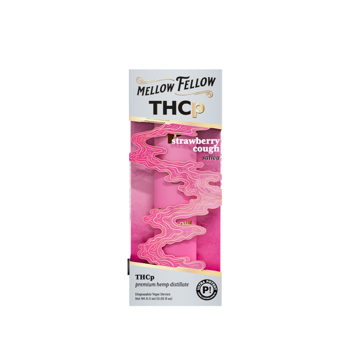 THCp 0.5g Disposable Vape - Strawberry Cough (Sativa) - Mellow Fellow