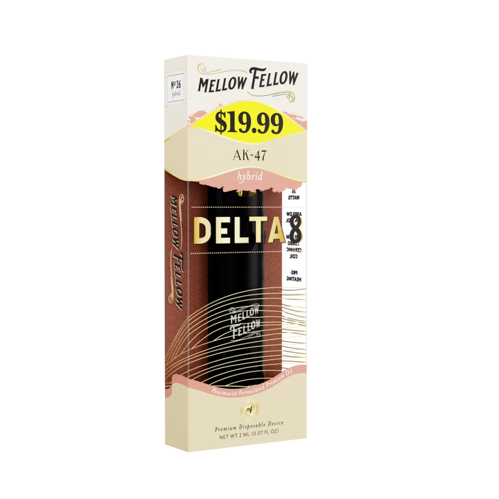 Delta 8 Premium 2ML Disposable Vape - AK - 47 26 (Hybrid) - Mellow Fellow