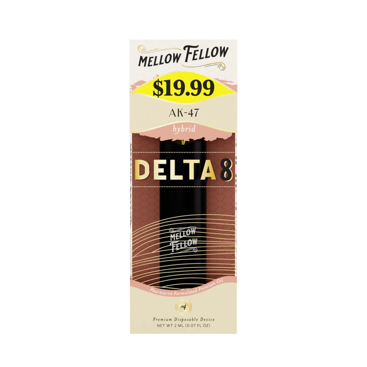 Delta 8 Premium 2ML Disposable Vape - AK - 47 26 (Hybrid) - Mellow Fellow