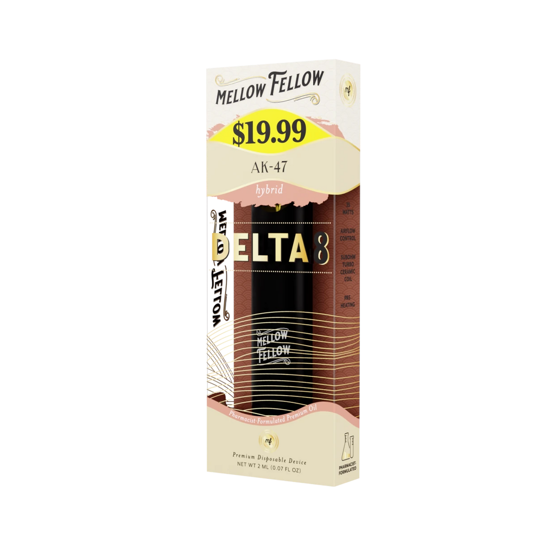Delta 8 Premium 2ML Disposable Vape - AK - 47 26 (Hybrid) - Mellow Fellow
