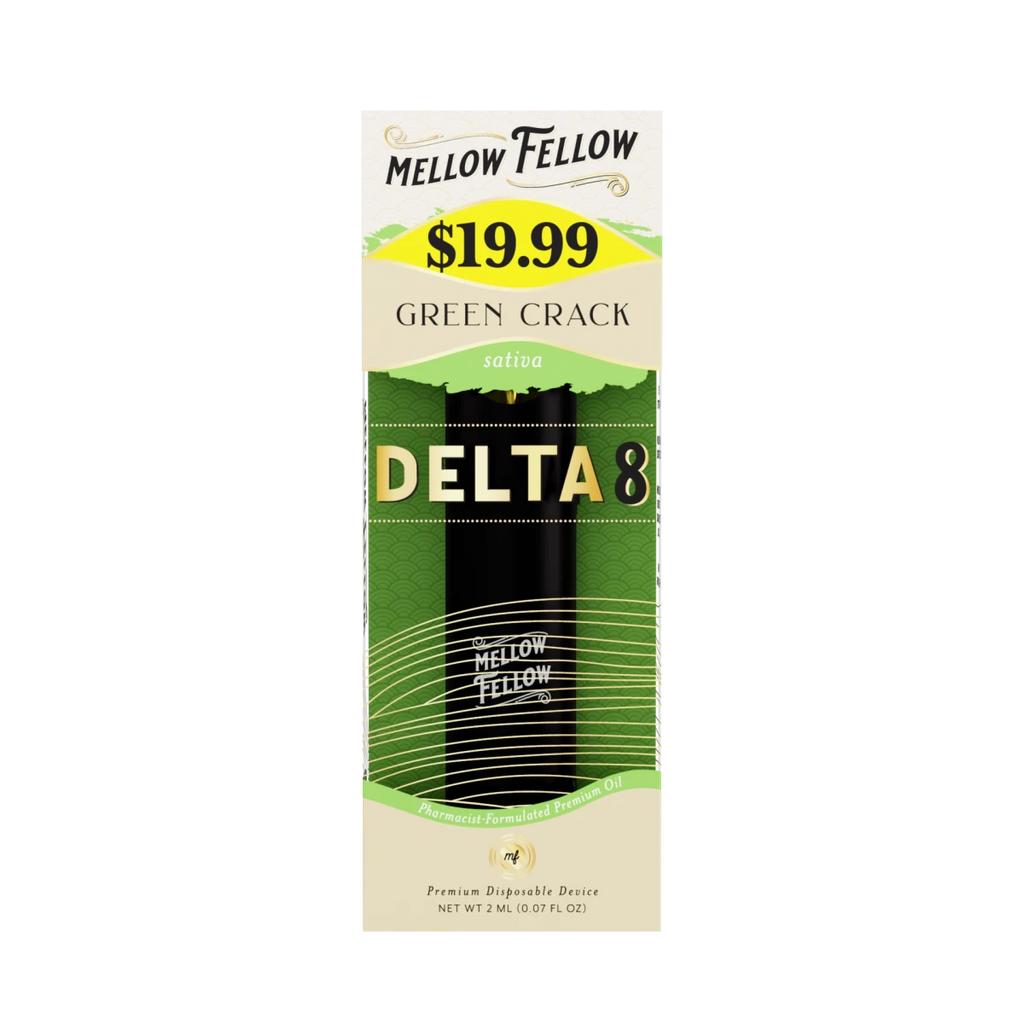 Delta 8 Premium 2ML Disposable Vape - Green Crack (Sativa) Mellow Fellow Delta 8 Premium 2ML Disposable Vape - Green Crack (Sativa) Mellow Fellow