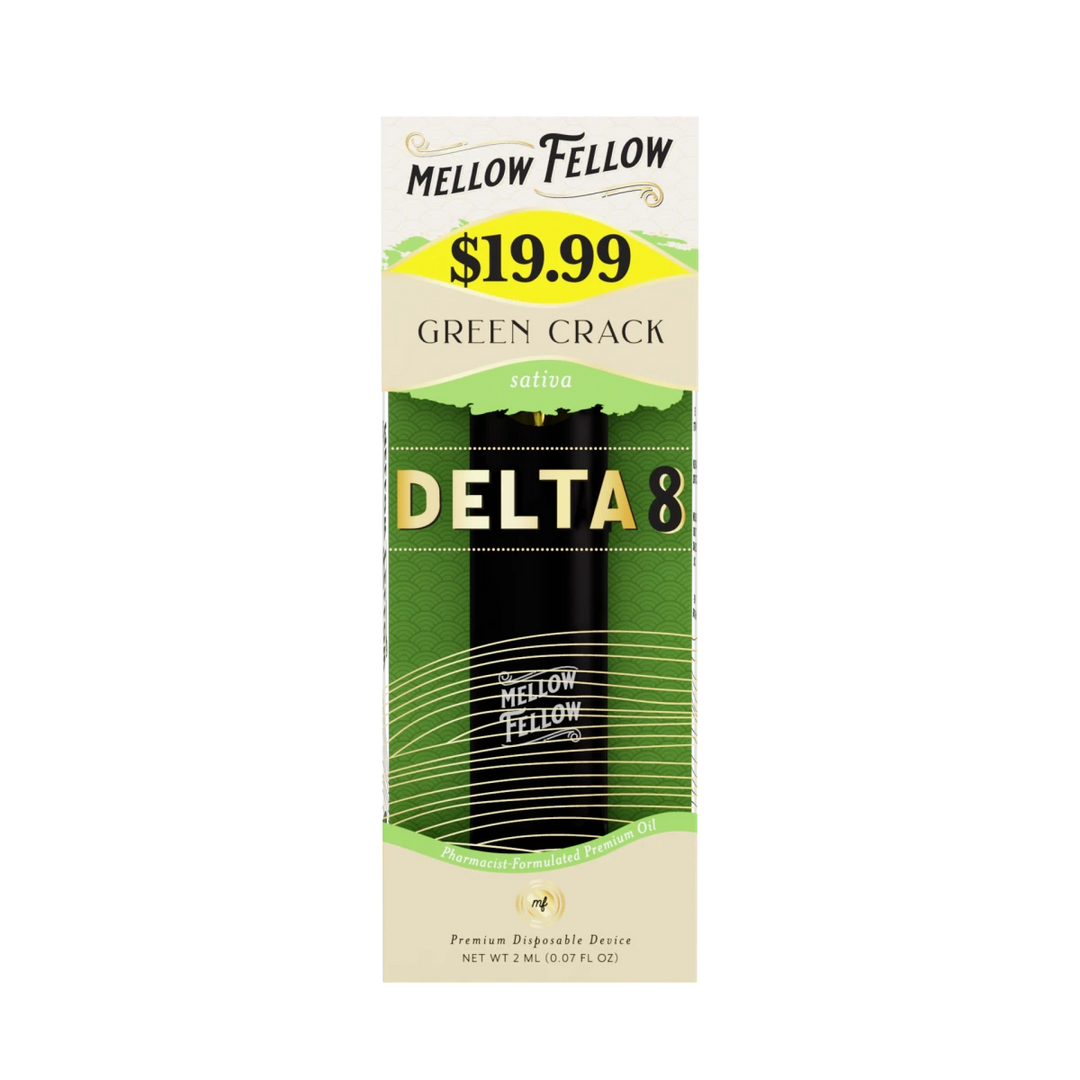 Delta 8 Premium 2ML Disposable Vape - Green Crack (Sativa)  Mellow Fellow