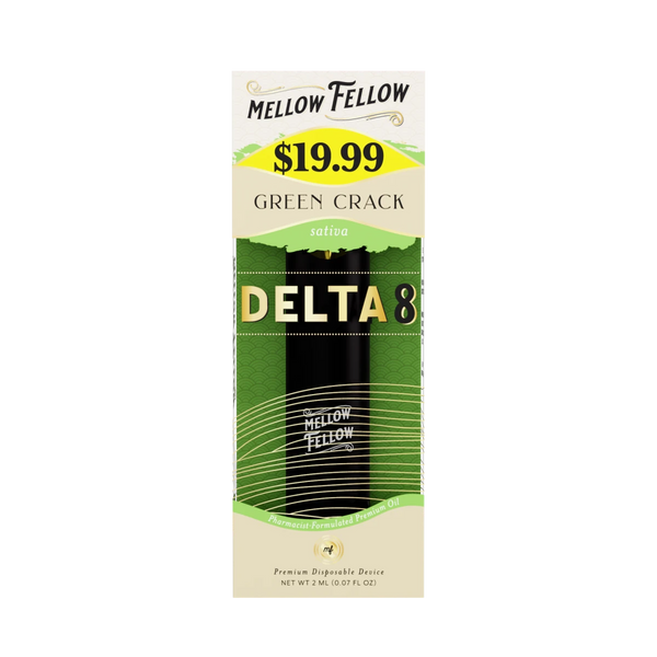 Delta 8 Premium 2ML Disposable Vape - Green Crack (Sativa) - Mellow Fellow