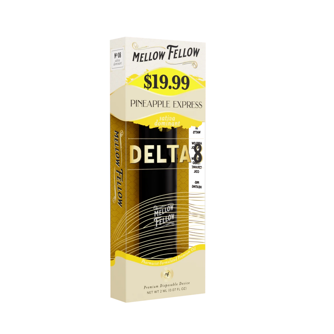 Delta 8 Premium 2ML Disposable Vape - Pineapple Express (Sativa Dominant) - Mellow Fellow