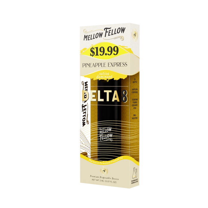 Delta 8 Premium 2ML Disposable Vape - Pineapple Express (Sativa Dominant) - Mellow Fellow