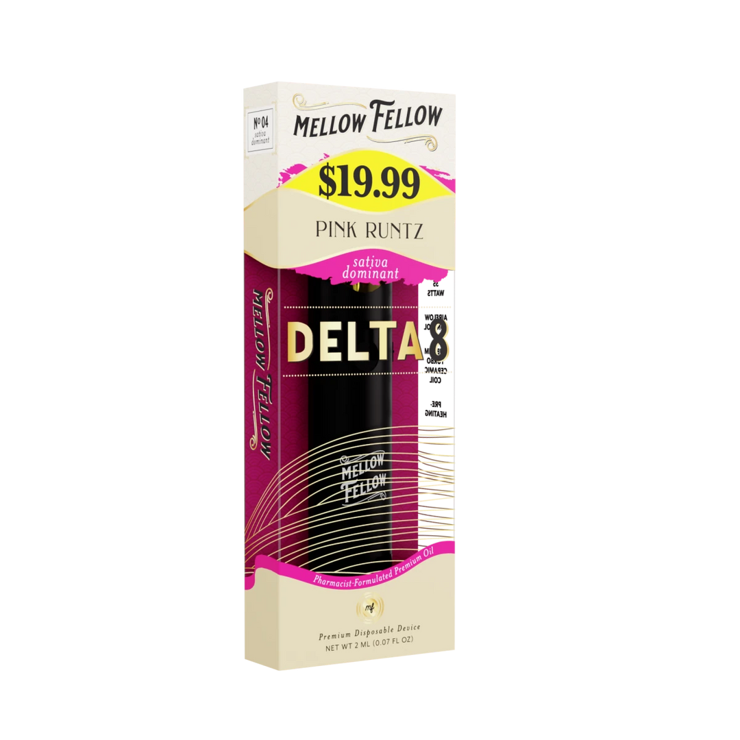 Delta 8 Premium 2ML Disposable Vape - Pink Runtz (Sativa Dominant) - Mellow Fellow Delta 8 Premium 2ML Disposable Vape - Pink Runtz (Sativa Dominant) - Mellow Fellow