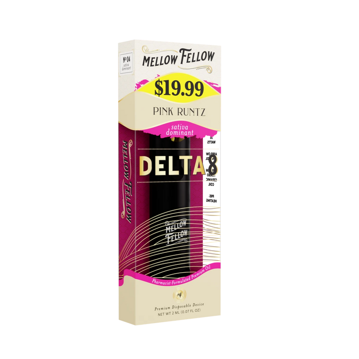 Delta 8 Premium 2ML Disposable Vape - Pink Runtz (Sativa Dominant) - Mellow Fellow Delta 8 Premium 2ML Disposable Vape - Pink Runtz (Sativa Dominant) - Mellow Fellow