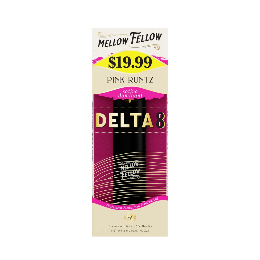 Delta 8 Premium 2ML Disposable Vape - Pink Runtz (Sativa Dominant) - Mellow Fellow Delta 8 Premium 2ML Disposable Vape - Pink Runtz (Sativa Dominant) - Mellow Fellow