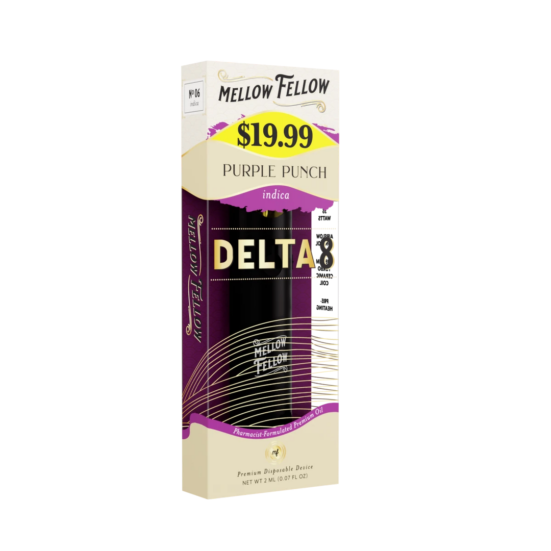 Delta 8 Premium 2ML Disposable Vape - Purple Punch (Indica) Mellow Fellow Delta 8 Premium 2ML Disposable Vape - Purple Punch (Indica) Mellow Fellow