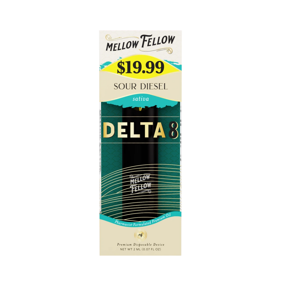 Delta 8 Premium 2ML Disposable Vape - Sour Diesel (Sativa) Mellow Fellow Delta 8 Premium 2ML Disposable Vape - Sour Diesel (Sativa) Mellow Fellow