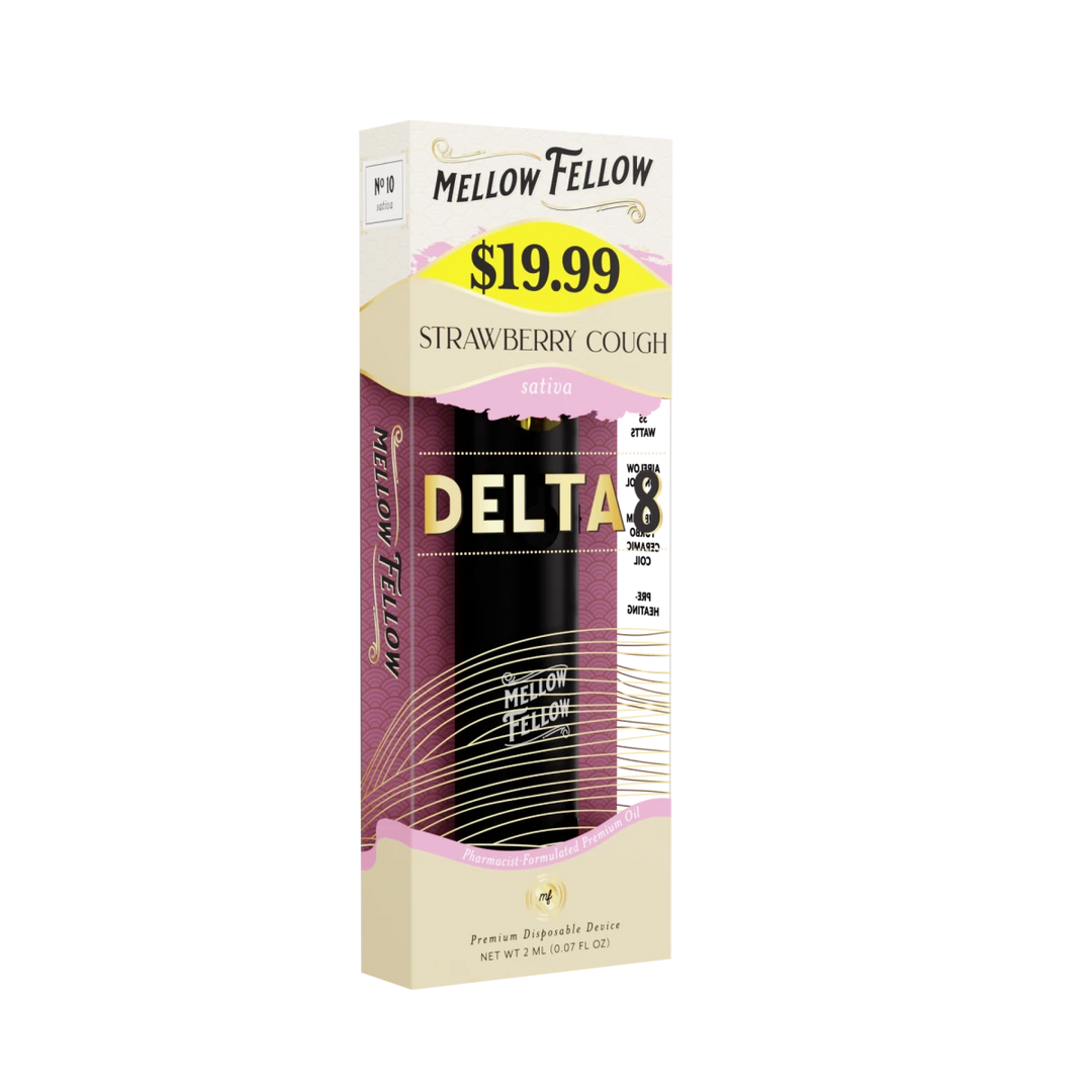 Delta 8 Premium 2ML Disposable Vape - Strawberry Cough (Sativa) Mellow Fellow Delta 8 Premium 2ML Disposable Vape - Strawberry Cough (Sativa) Mellow Fellow