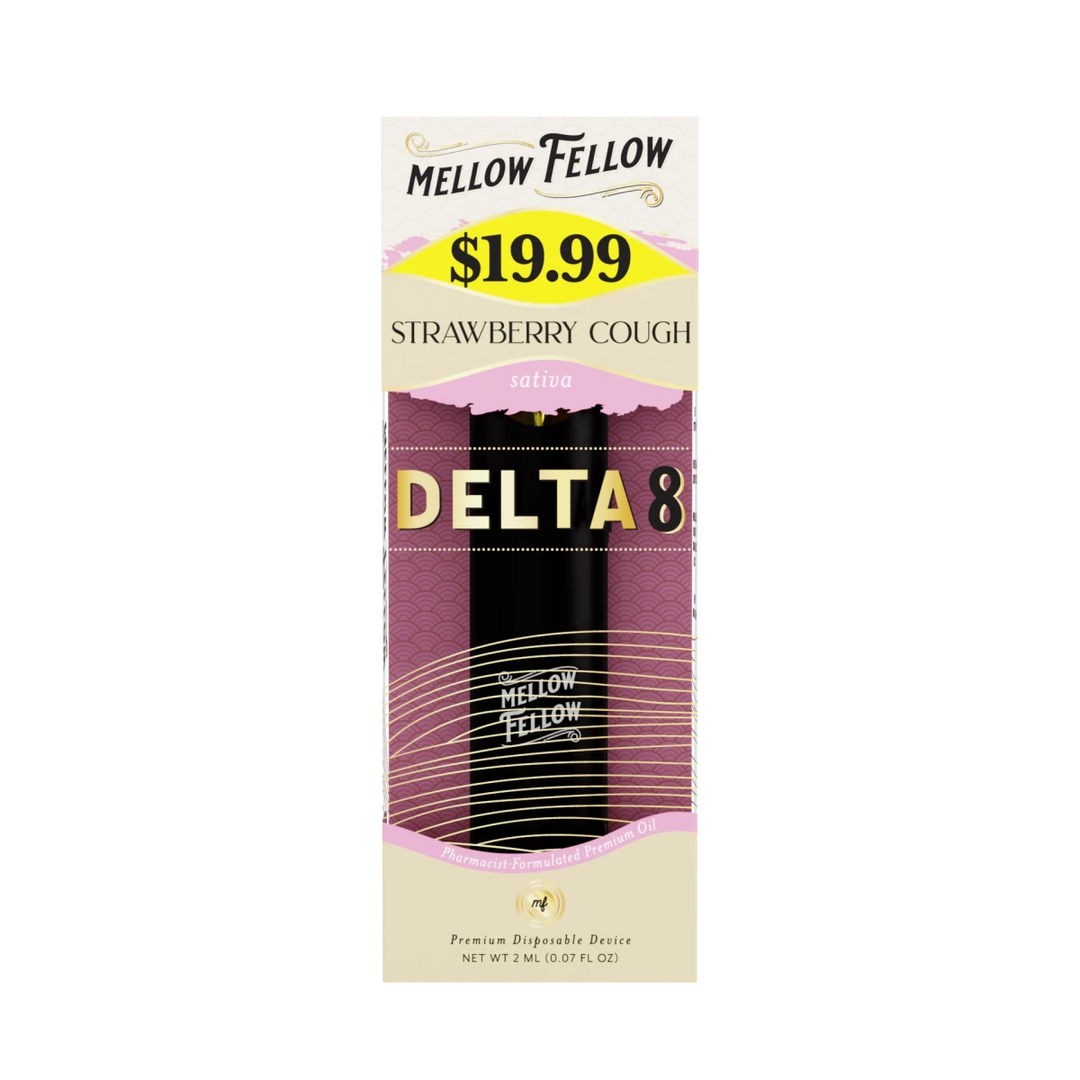 Delta 8 Premium 2ML Disposable Vape - Strawberry Cough (Sativa) Mellow Fellow Delta 8 Premium 2ML Disposable Vape - Strawberry Cough (Sativa) Mellow Fellow