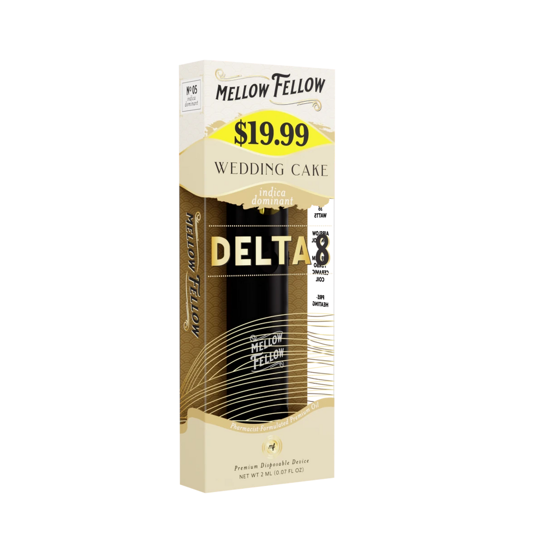 Delta 8 Premium 2ML Disposable Vape - Wedding Cake (Indica) - Mellow Fellow