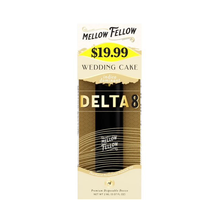 Delta 8 Premium 2ML Disposable Vape - Wedding Cake (Indica) - Mellow Fellow