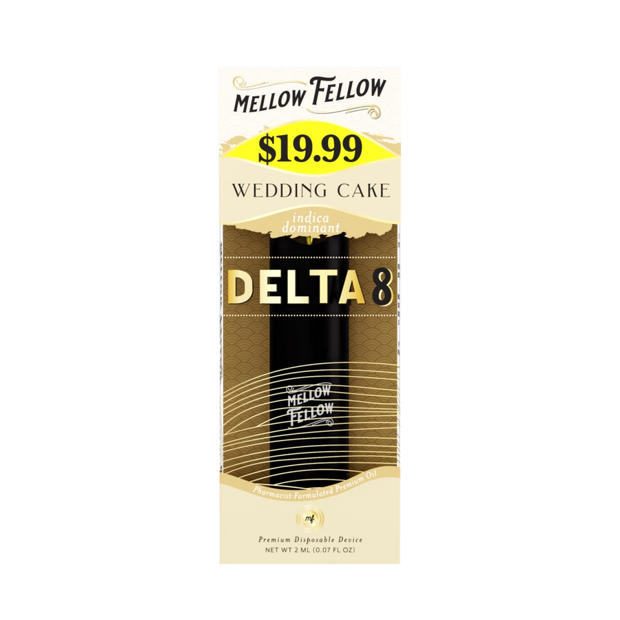 Delta 8 Premium 2ML Disposable Vape - Wedding Cake (Indica) - Mellow Fellow