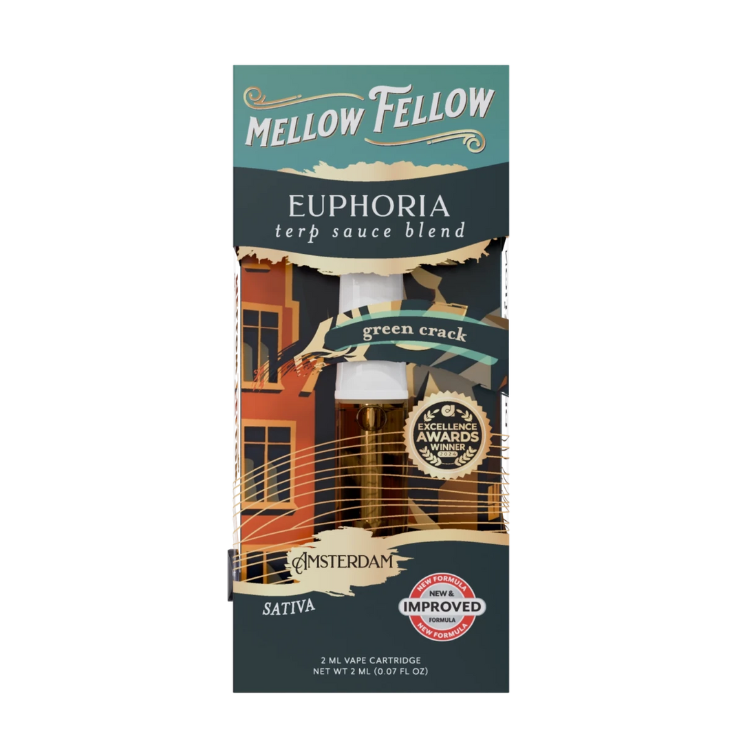 Euphoria Blend - Terp Sauce 2ml Vape Cartridge - Green Crack (Sativa) - Mellow Fellow