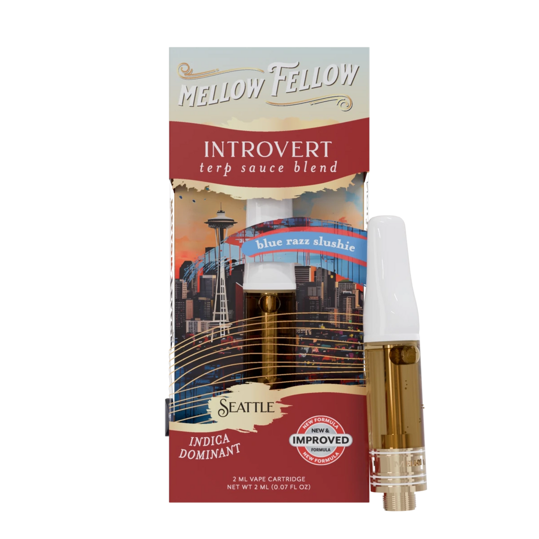 Introvert Blend - Terp Sauce 2ml Vape Cartridge - Blue Razz Slushie (I - Mellow Fellow Introvert Blend - Terp Sauce 2ml Vape Cartridge - Blue Razz Slushie (I - Mellow Fellow