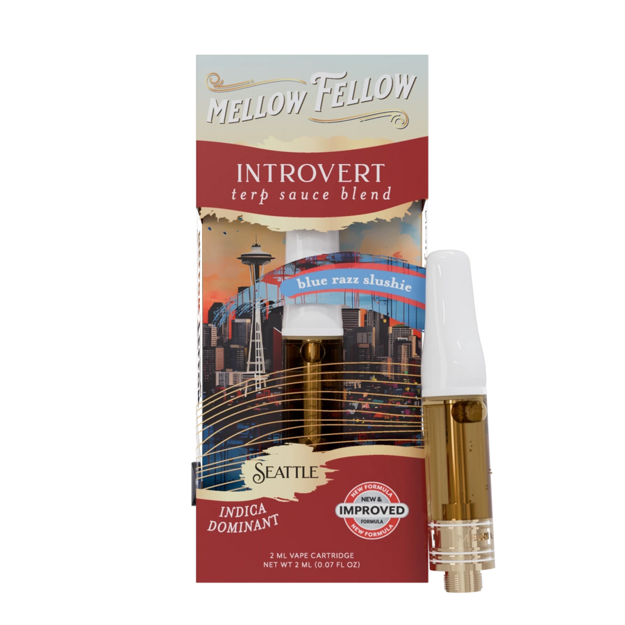 Introvert Blend - Terp Sauce 2ml Vape Cartridge - Blue Razz Slushie (Indica Dom) - Mellow Fellow