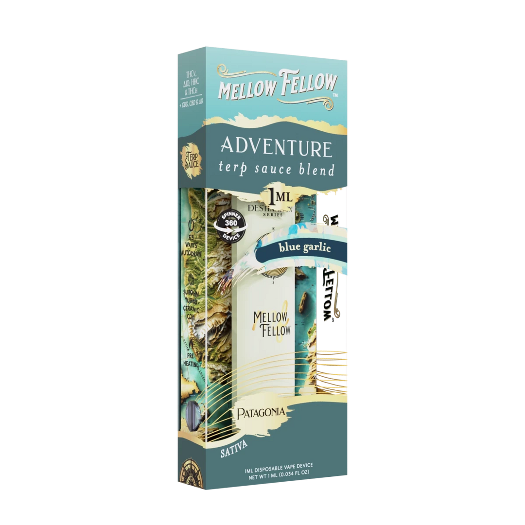 Adventure Blend - Terp Sauce 1ml Disposable Spinner Vape - Blue Garlic (Sativa) - Mellow Fellow