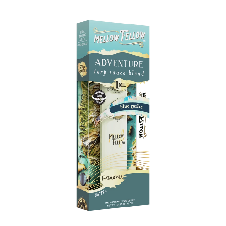 Adventure Blend - Terp Sauce 1ml Disposable Spinner Vape - Blue Garlic (Sativa) - Mellow Fellow