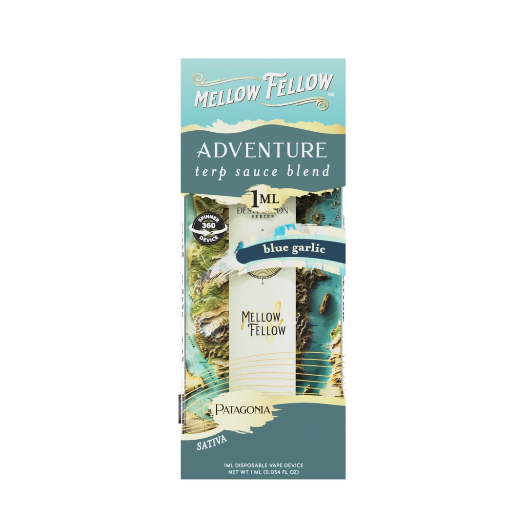 Adventure Blend - Terp Sauce 1ml Disposable Spinner Vape - Blue Garlic (Sativa) - Mellow Fellow