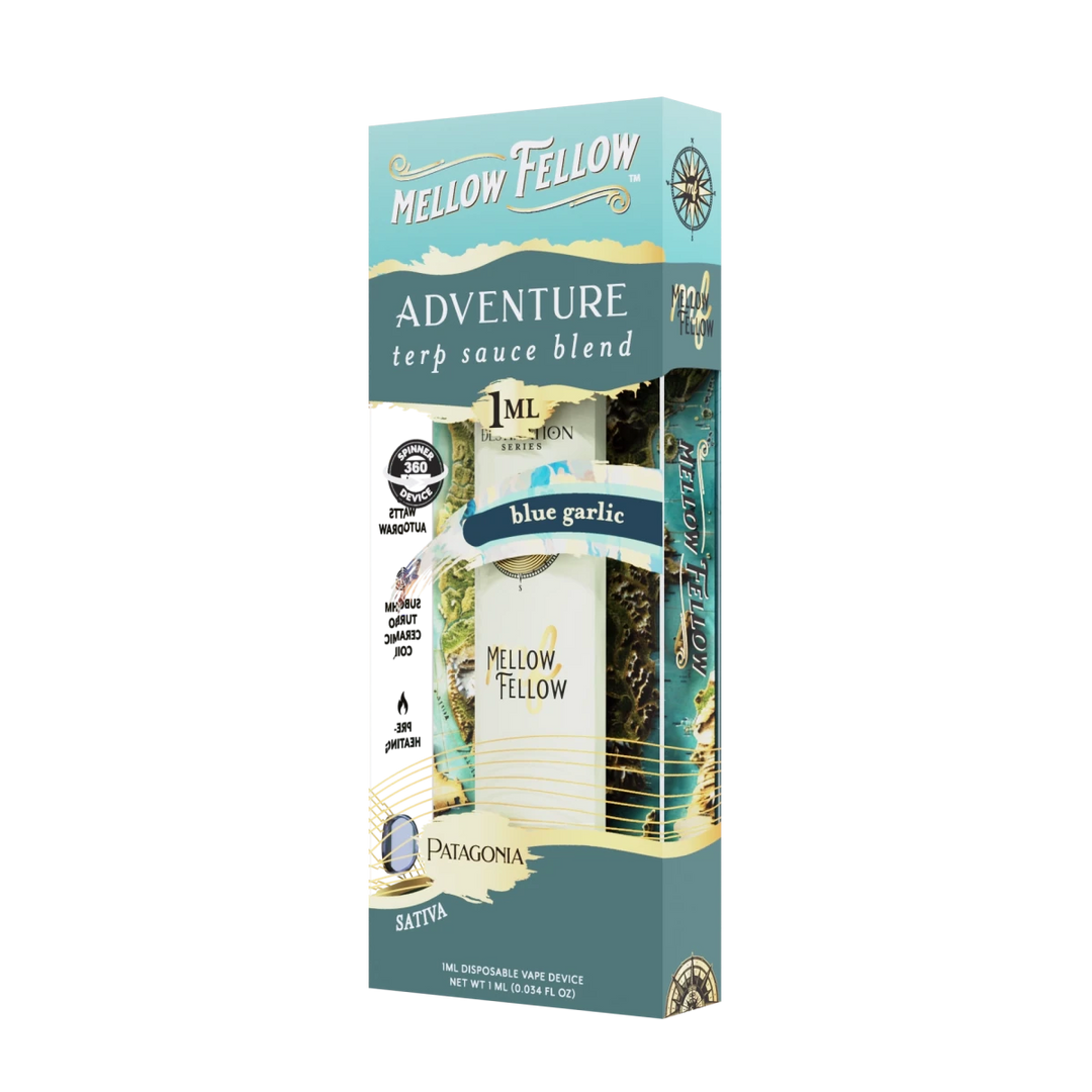 Adventure Blend - Terp Sauce 1ml Disposable Spinner Vape - Blue Garlic (Sativa) - Mellow Fellow
